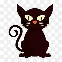 一只呆呆坐着的黑猫