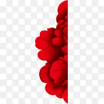 红色花瓣装饰元素