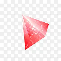 矢量水晶立方体半透明红色六棱柱