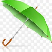 绿色卡通雨伞矢量图