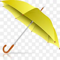 黄色矢量雨伞素材图