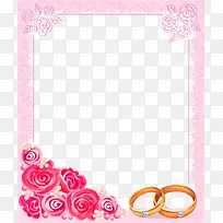 粉色边框玫瑰花素材图片