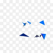 蓝白色的飞溅的三角碎片免抠图