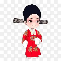 手绘京剧人物男孩
