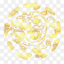 中国风传统花纹烫金图案免抠图