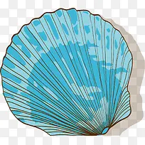 蓝色卡通贝壳