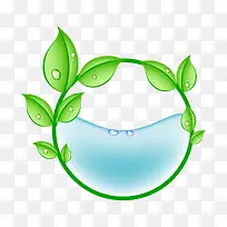 绿色创意水滴环保元素