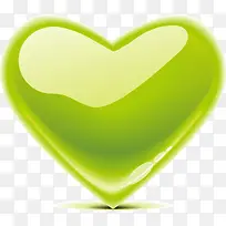 环保矢量绿色心形图标