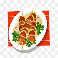 美味卡通烤串矢量图