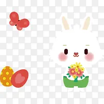 卡通复活节小兔子与彩蛋素材