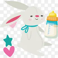 玩具兔子奶瓶卡通可爱婴儿用品设