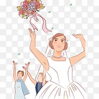 婚礼新娘扔花球