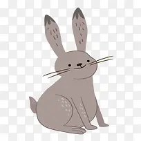 可爱乖巧的灰色兔子