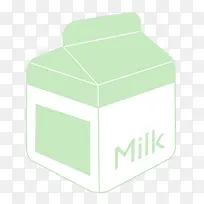 蒸汽波风格手绘牛奶包装盒