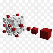 红色正方形方格子素材背景