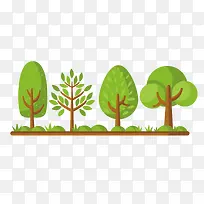 绿色树木植物矢量图