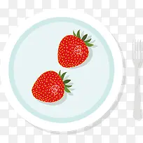 矢量手绘美味水果草莓素材