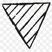 手绘线条倒立三角形