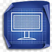 蓝色格子电脑图标下载