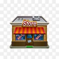 矢量手绘Store销售店