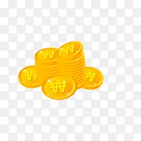 一堆金色硬币简图