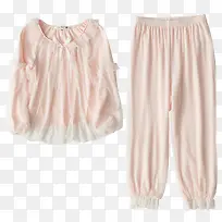 儿童宫廷粉色长袖睡衣