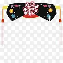 矢量清朝女子旗头装饰图案