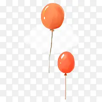 两个橘色气球