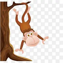 猴子爬树免抠PNG