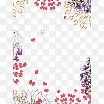手绘花纹点缀装饰矢量图