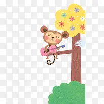 在树上弹吉他的小猴子
