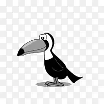 手绘卡通黑白动物乌鸦