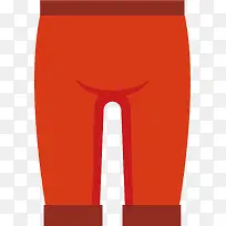 矢量图水彩橘色裤子