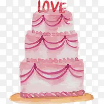 多层粉色水彩蛋糕