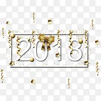 2018新年金色装饰漂浮素材
