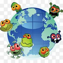 矢量图生病的地球