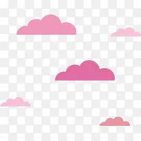 简洁粉红色的云朵矢量图
