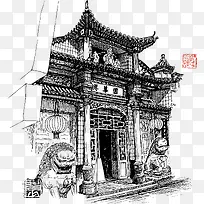中国古代街边建筑酒楼