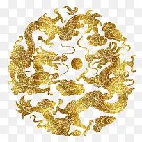 中国传统神话双龙戏珠免抠图
