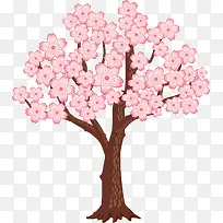 粉色美丽春季花树