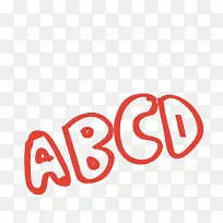卡通手绘字母ABCD