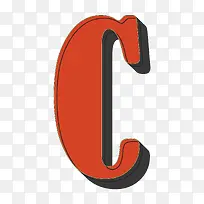 卡通手绘英文字母C