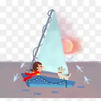 免抠卡通手绘航海出行的人