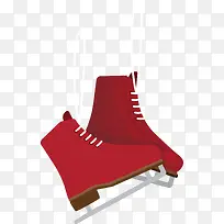 一双红色的滑冰鞋