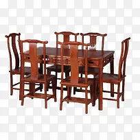 传统餐桌红木桌椅七件套