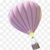 紫色卡通可爱旅行热气球