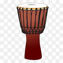 手绘棕色非洲手鼓