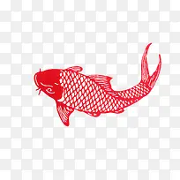 剪纸红鲤鱼