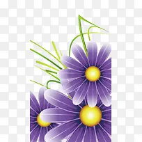 紫色菊花矢量图