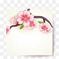 樱花花枝卡片矢量素材